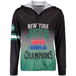 New York Jets Super Bowl III Champions Hoodie Mens XL Black Green NFL KLEW NWT